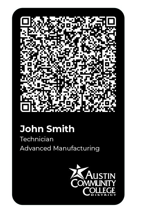 Reusable Aluminum QR Business Card example.