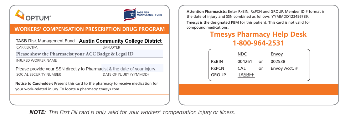 Workers Comp Card Example Workers' Compensation Process Steps | Risk Management | Austin ...